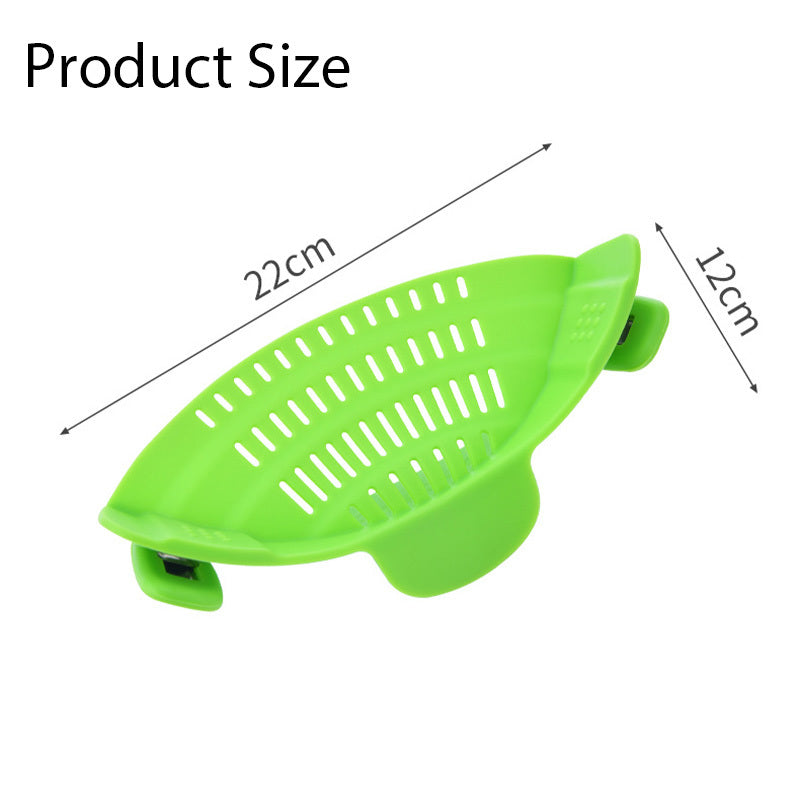 Silicone Clip-on Pan Pot Strainer - Useful Kitchen Gadgets