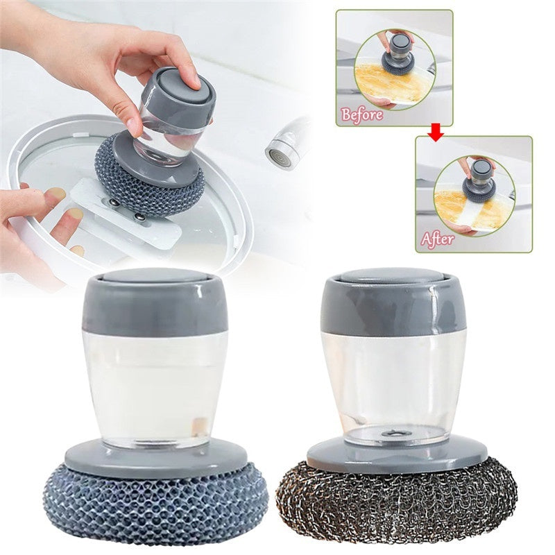 Soap Dispensing Palm Brush - Useful Kitchen Gadgets