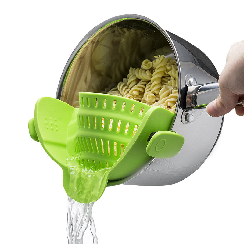 Silicone Clip-on Pan Pot Strainer - Useful Kitchen Gadgets