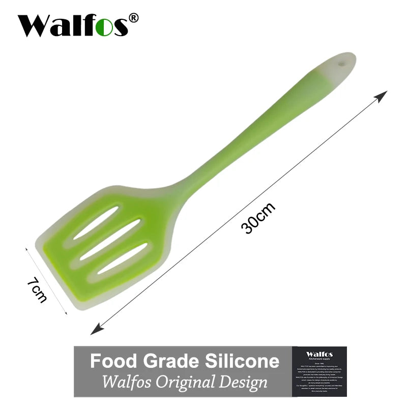 WALFOS Nonstick Silicone Slotted Turner - Flexible Cooking Spatula