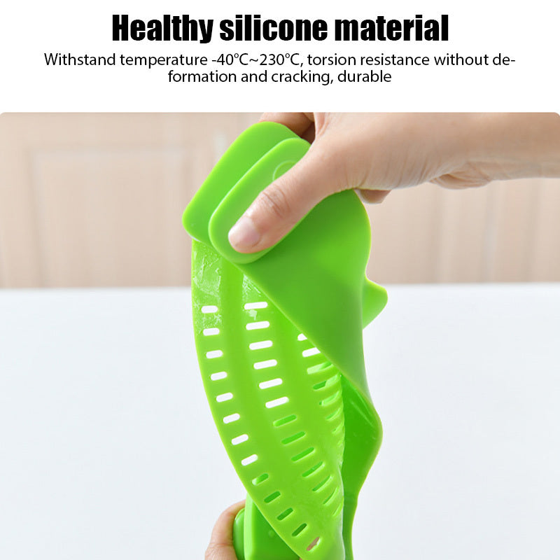 Silicone Clip-on Pan Pot Strainer - Useful Kitchen Gadgets